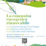 La comunità energetica rinnovabile tra Cavriglia e San Giovanni Valdarno sarà presentata giovedì 15 febbraio alla cittadinanza
